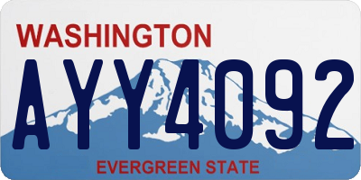 WA license plate AYY4092