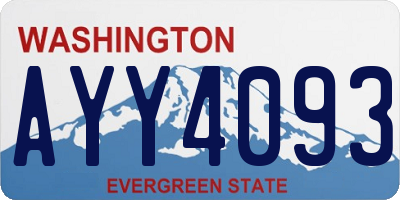 WA license plate AYY4093