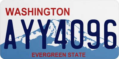 WA license plate AYY4096