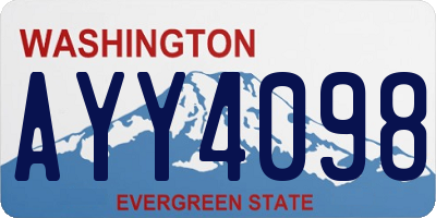 WA license plate AYY4098