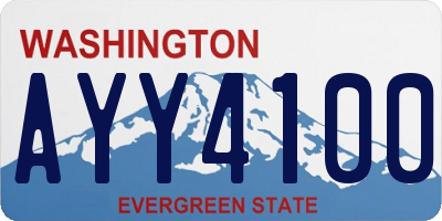 WA license plate AYY4100