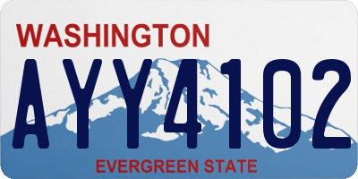 WA license plate AYY4102