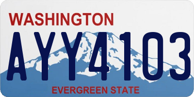 WA license plate AYY4103