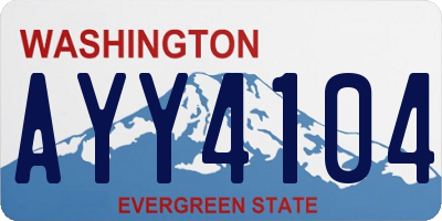 WA license plate AYY4104