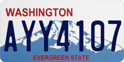 WA license plate AYY4107