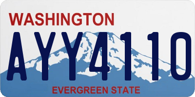 WA license plate AYY4110