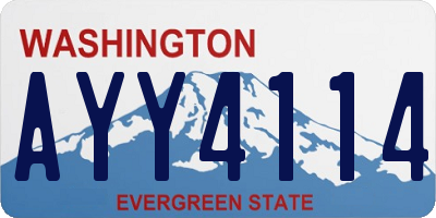 WA license plate AYY4114