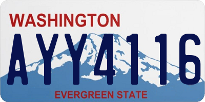 WA license plate AYY4116