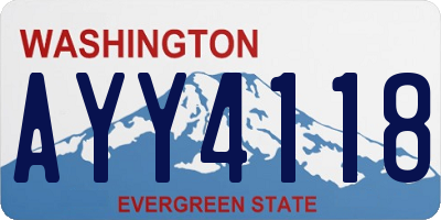 WA license plate AYY4118