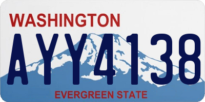 WA license plate AYY4138