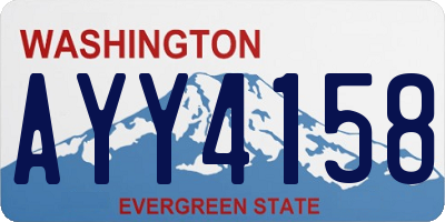 WA license plate AYY4158