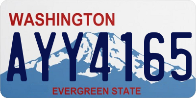 WA license plate AYY4165