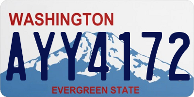 WA license plate AYY4172