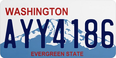 WA license plate AYY4186