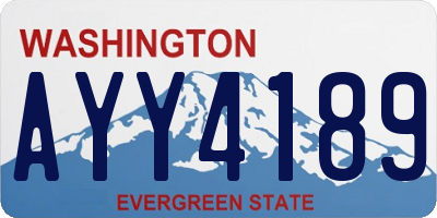 WA license plate AYY4189