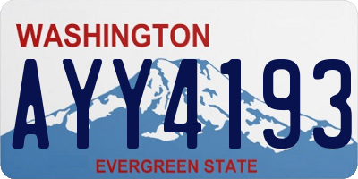 WA license plate AYY4193