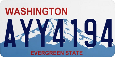 WA license plate AYY4194