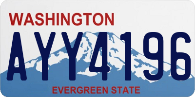 WA license plate AYY4196