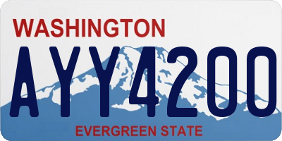 WA license plate AYY4200