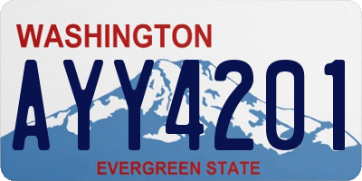 WA license plate AYY4201