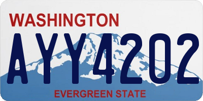 WA license plate AYY4202