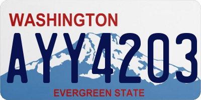 WA license plate AYY4203