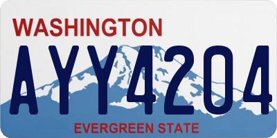 WA license plate AYY4204