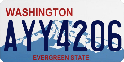 WA license plate AYY4206