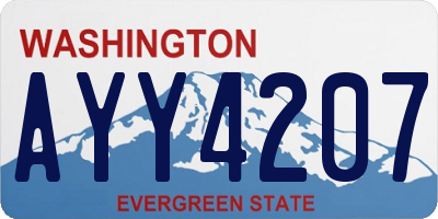 WA license plate AYY4207