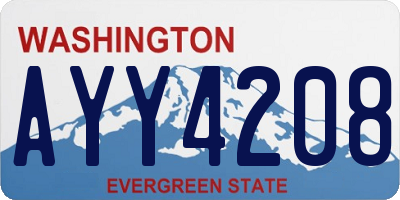 WA license plate AYY4208