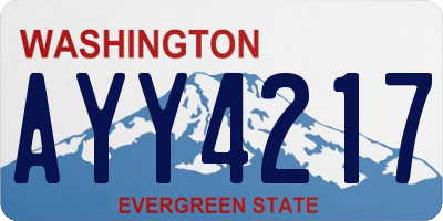 WA license plate AYY4217