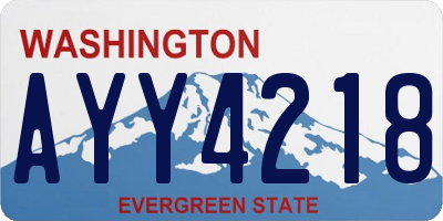 WA license plate AYY4218