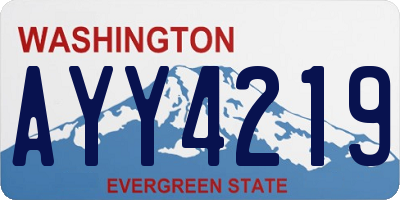 WA license plate AYY4219