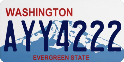 WA license plate AYY4222