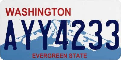 WA license plate AYY4233