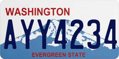 WA license plate AYY4234