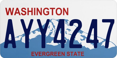 WA license plate AYY4247