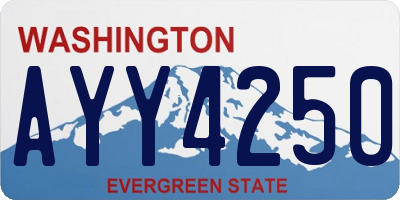 WA license plate AYY4250