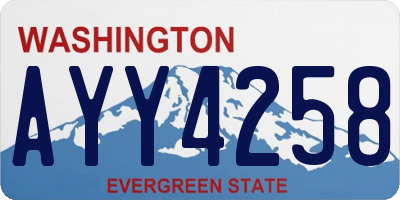 WA license plate AYY4258