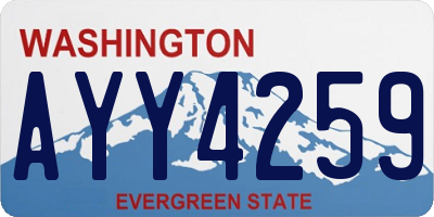 WA license plate AYY4259