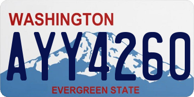 WA license plate AYY4260