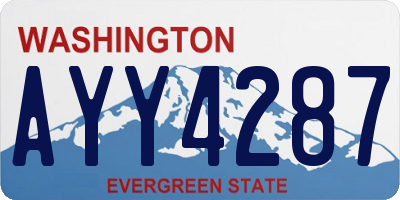 WA license plate AYY4287