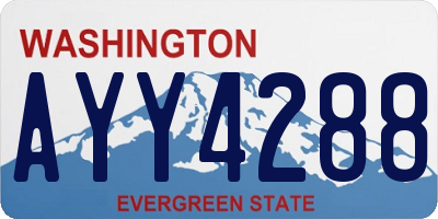 WA license plate AYY4288