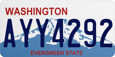 WA license plate AYY4292