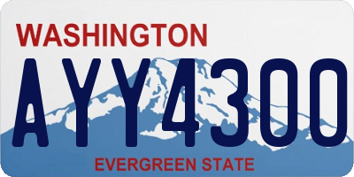 WA license plate AYY4300