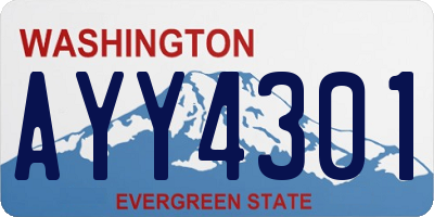 WA license plate AYY4301