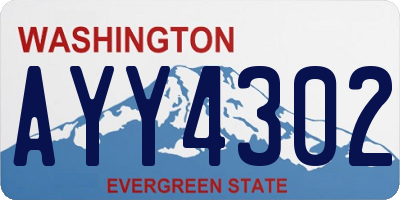 WA license plate AYY4302