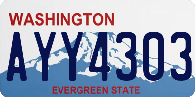 WA license plate AYY4303