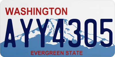 WA license plate AYY4305