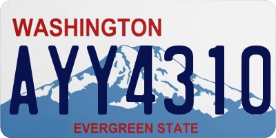 WA license plate AYY4310